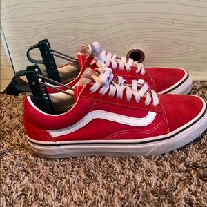 Red with white stripe vans